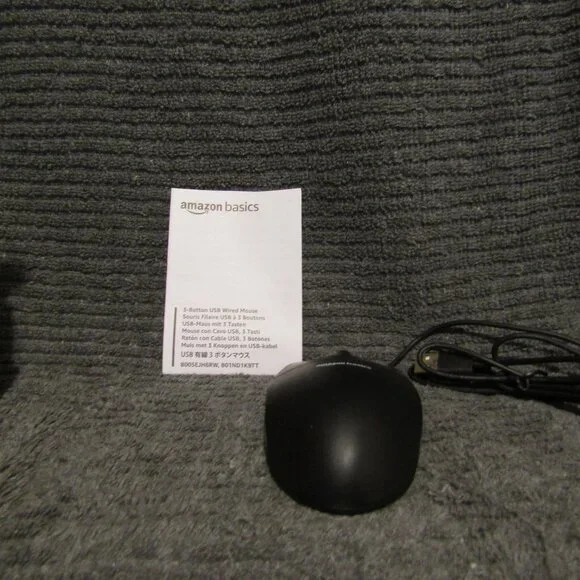 amazon basics 3 - button usb wired computer mouse - Picture 2 of 6